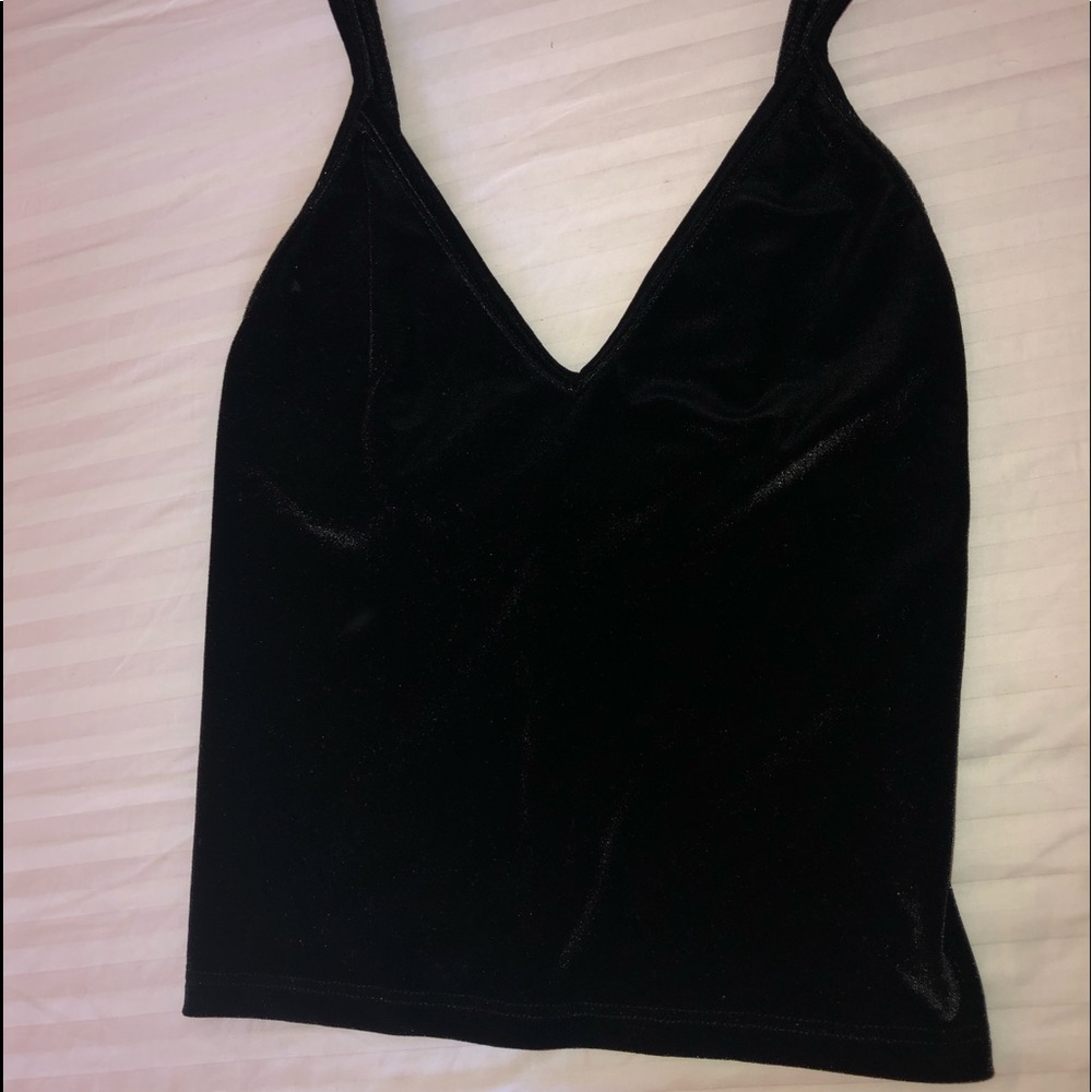 Brandy Melville Strappy Velvet Crop Top